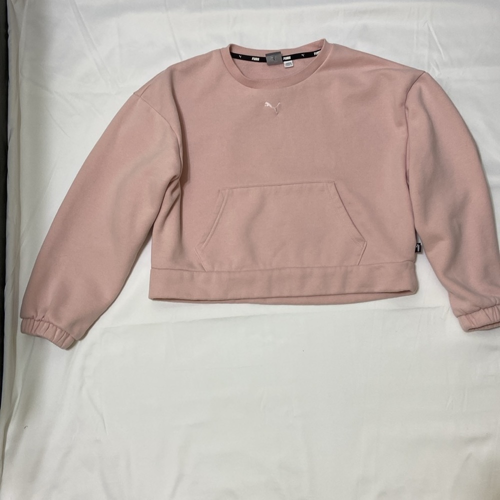 PUMA WOMEN’S PINK CROPPED BARBIECORE TRACK TOP AND LONG PANT SET. SIZE-M… - Picture 3 of 16